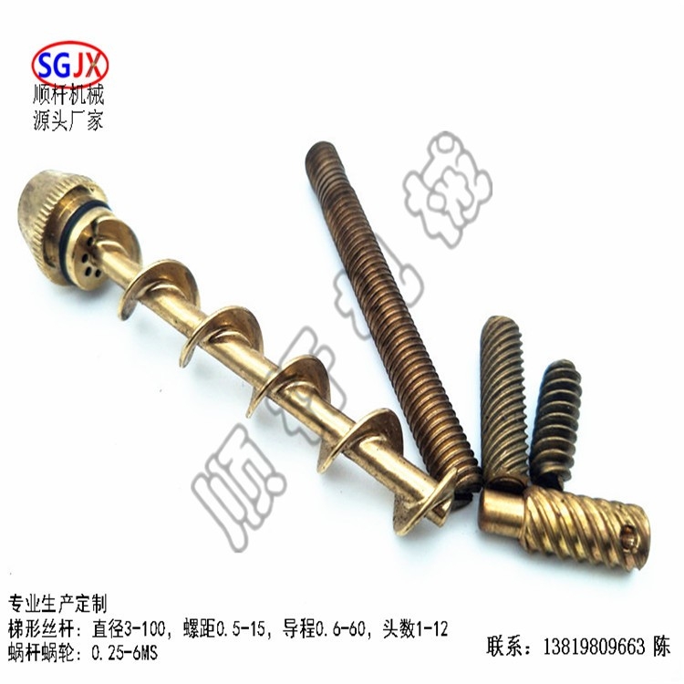 生產小模數（shù）黃銅渦輪（lún）蝸（wō）杆 單頭多頭牙蝸（wō）杆 減速蝸杆（gǎn）加工