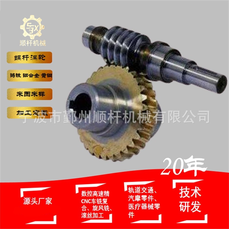 生產廠（chǎng）家 45蝸杆蝸輪 電機用12壓力（lì）角 銅渦輪蝸杆加工